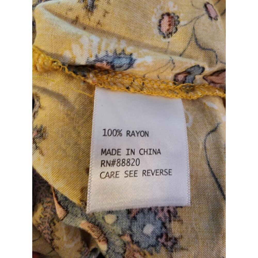 Rachel Roy Label 3X Blouse Cute Feminine Floral Yellow Cute Plus Size Top - Picture 3 of 16